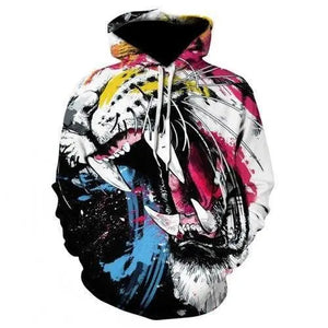 3D TIGER PAINT HOODIE Tiger-Universe