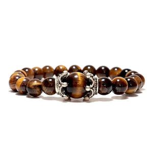 ANTIQUE CROWN TIGER EYE BRACELET