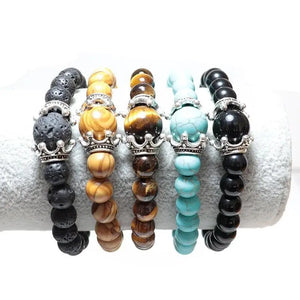 ANTIQUE CROWN TIGER EYE BRACELET