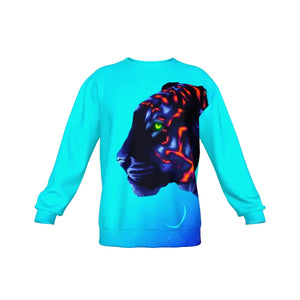 All-Over Print Blue Men's Tiger Sweatshirt Tiger-Universe