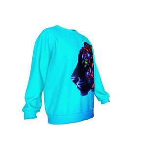 All-Over Print Blue Men's Tiger Sweatshirt Tiger-Universe