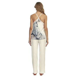 All-Over Print Women's Cami Pajamas Sets Tiger-Universe