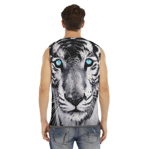 Black and White Tiger Print Tank Top Tiger-Universe