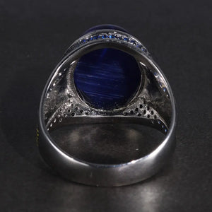 Blue Tiger Eye Stone Ring Tiger-Universe