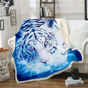 Blue and White Tiger Blanket Tiger-Universe