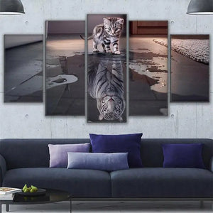 CAT & TIGER REFLECTION PAINTING Tiger-Universe