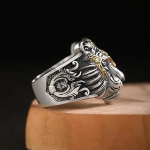 DIVINE TIGER HEAD RING SILVER Tiger-Universe