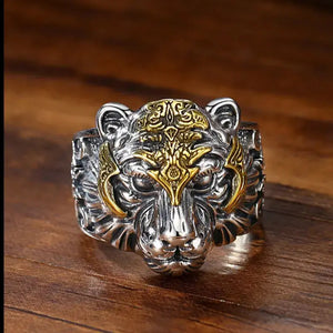 DIVINE TIGER HEAD RING SILVER Tiger-Universe