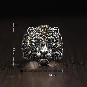 DIVINE TIGER HEAD RING SILVER Tiger-Universe