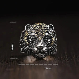 DIVINE TIGER HEAD RING SILVER Tiger-Universe