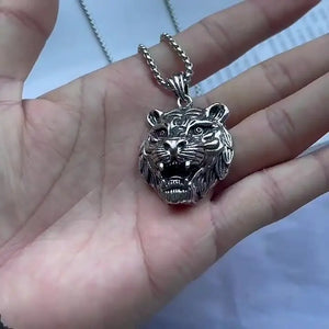 FURIOUS TITANIUM HEAD TIGER NECKLACE