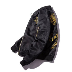 GOLDEN EMBROIDERED TIGER BOMBER JACKET Tiger-Universe