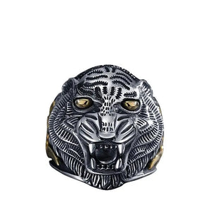 LEGENDARY TIGER FACE RING SILVER