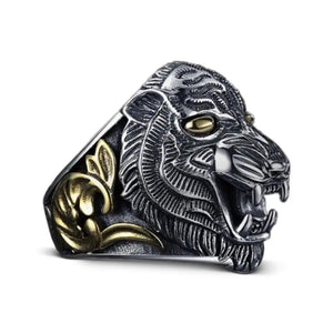 LEGENDARY TIGER FACE RING SILVER Tiger-Universe