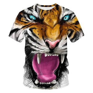 MANGA TIGER FACE PRINT T-SHIRT Tiger-Universe