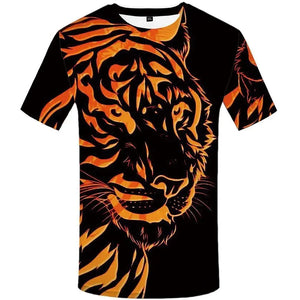 ORANGE TIGER T-SHIRT SHADOW FLAMES Tiger-Universe