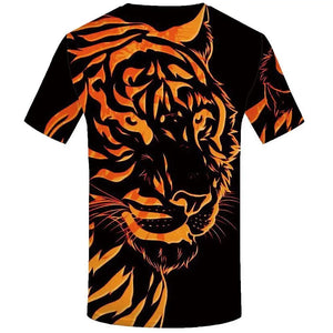 ORANGE TIGER T-SHIRT SHADOW FLAMES Tiger-Universe