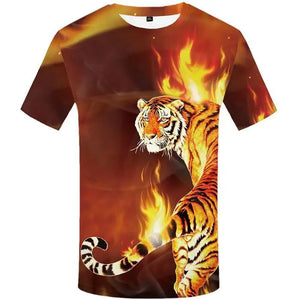 RED TIGER T-SHIRT FLAMES Tiger-Universe