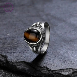 S925 Silver Tiger Eye Ring Design Tiger-Universe