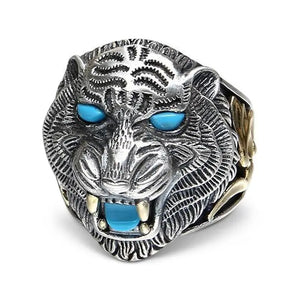 SILVER TIGER MENS RING AZURO Tiger-Universe