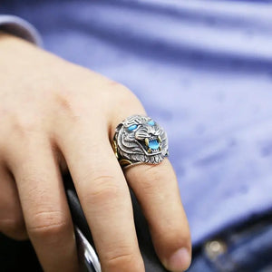 SILVER TIGER MENS RING AZURO Tiger-Universe