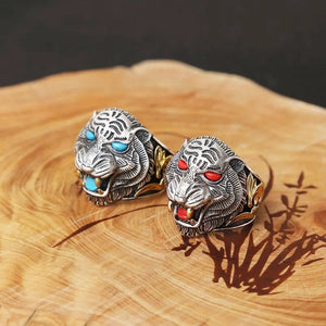 SILVER TIGER MENS RING AZURO Tiger-Universe