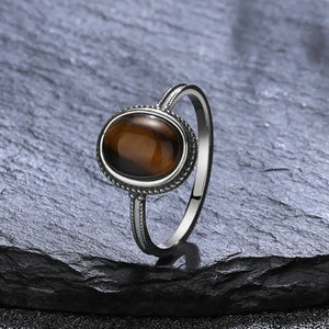 Silver Tiger Eye Wedding Ring Tiger-Universe