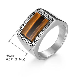 Solid Tiger Eye Ring Anti-Stress Tiger-Universe