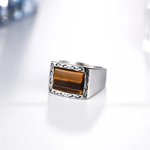 Solid Tiger Eye Ring Anti-Stress Tiger-Universe