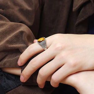 Sterling Silver Tiger Eye Ring Tiger-Universe
