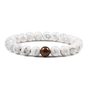 TIGER EYE BRACELET WHITE MARBLE