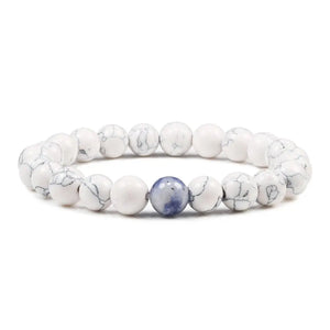 TIGER EYE BRACELET WHITE MARBLE