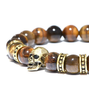 TIGER EYE SKULL BRACELET