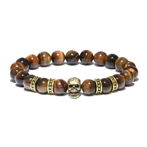 TIGER EYE SKULL BRACELET