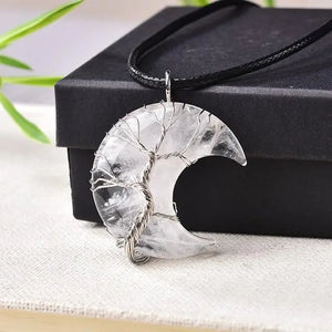 Tiger Eye Crescent Necklace "Tree Of Life" Tiger-Universe