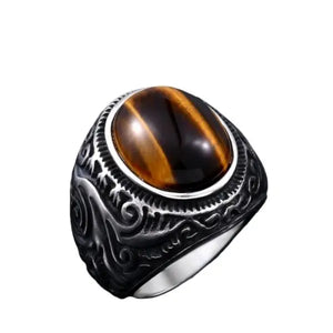 Tiger Eye Ring Men Tribal Tiger-Universe