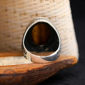 Tiger Eye Sterling Silver Ring "Lily Flowers" Tiger-Universe