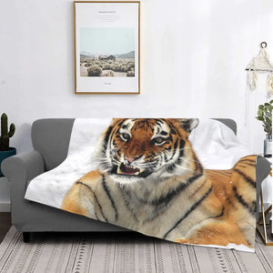 Tiger Roar Flannel Blankets Animal Lovers Novelty Throw Blankets for Bed Sofa Couch Quilt Tiger-Universe