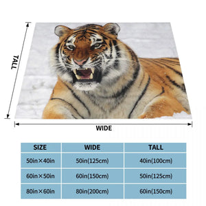 Tiger Roar Flannel Blankets Animal Lovers Novelty Throw Blankets for Bed Sofa Couch Quilt Tiger-Universe