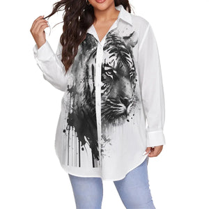 Tiger Shirt Women With Long Sleeve Tiger-Universe