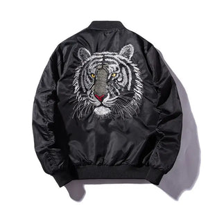 WHITE TIGER EMBROIDERED BOMBER JACKET Tiger-Universe