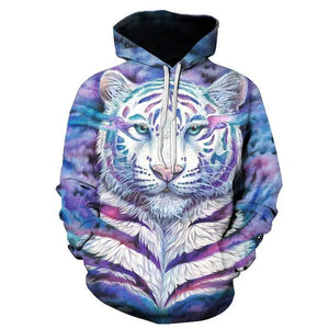 WHITE & PURPLE TIGER STRIPE HOODIE Tiger-Universe