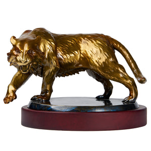 Antique Brass Tiger Statue