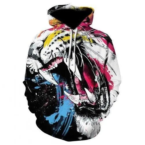 3D TIGER PAINT HOODIE Tiger-Universe