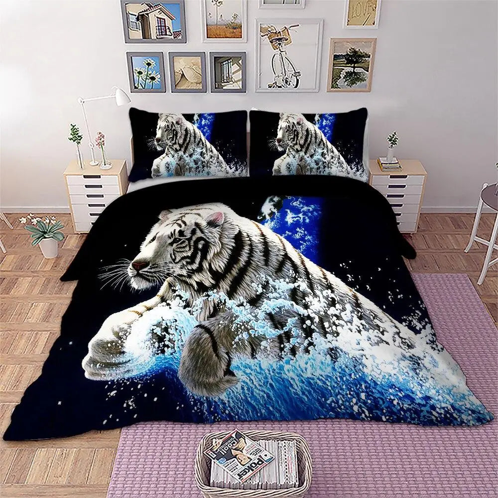 3d White Tiger Bedding Guardian of The Sanctuary Tiger-Universe