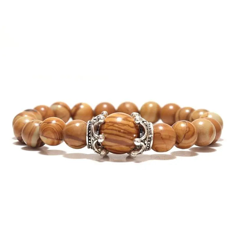 ANTIQUE CROWN TIGER EYE BRACELET
