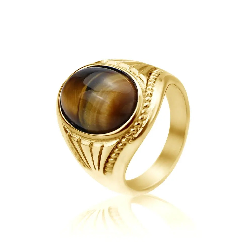 Antique Tiger Eye Roman Ring Tiger-Universe