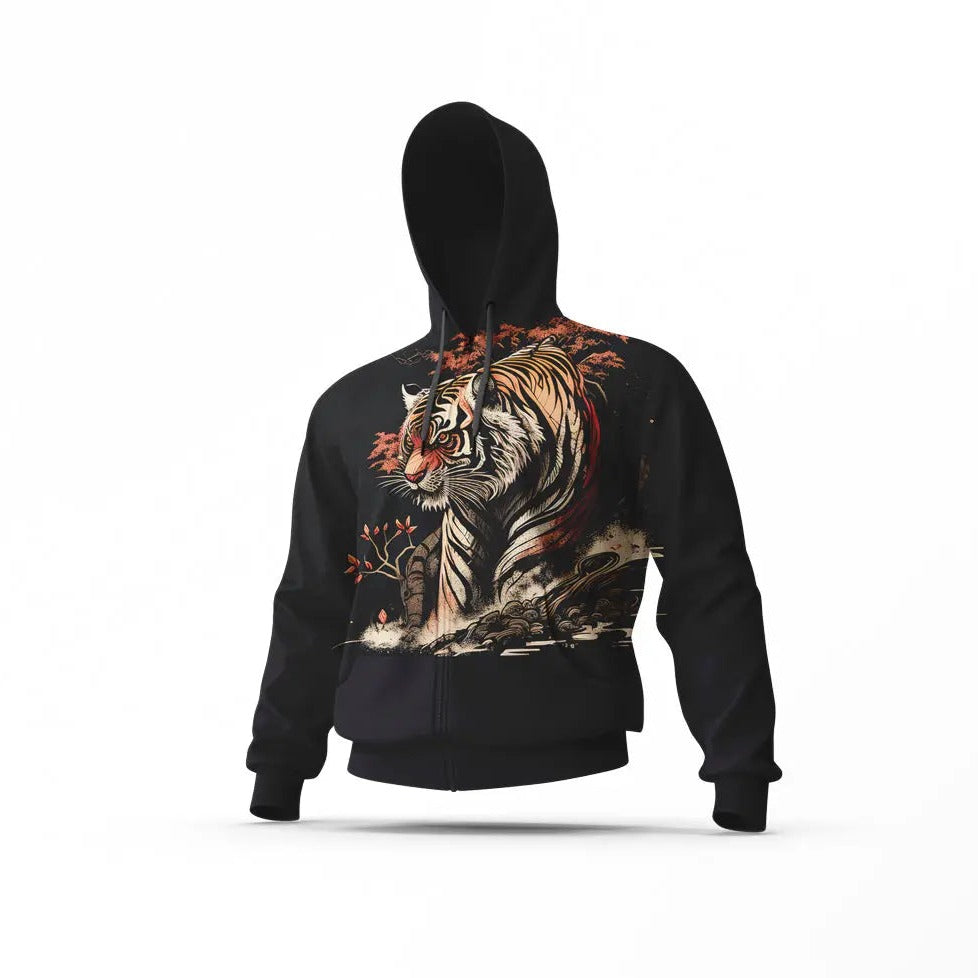 BLACK TIGER HOODIE BLOODTHIRSTY MADNESS Tiger-Universe