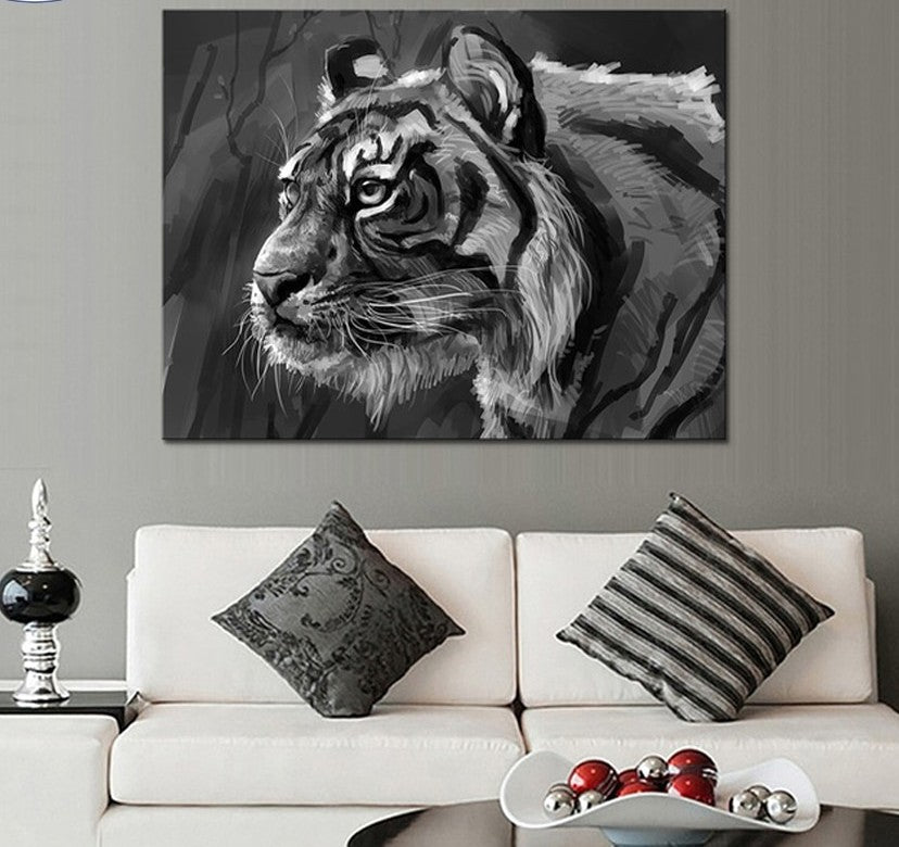 BLACK & WHITE TIGER PAINTING Tiger-Universe