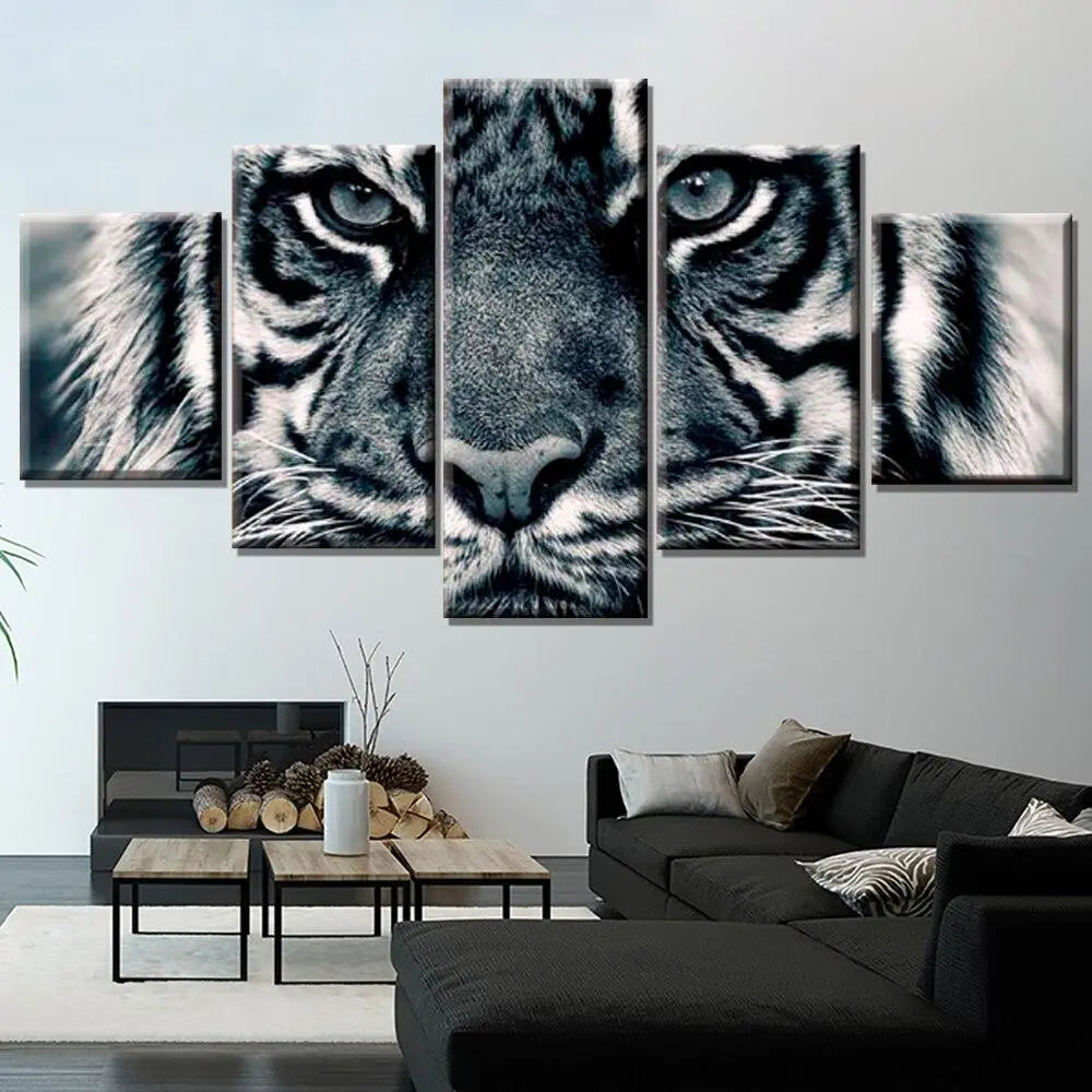 BLACK &amp; WHITE TIGER PAINTING Tiger-Universe